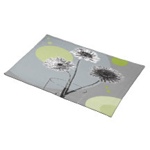 Water Glass Flowers Place Mats