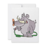 water hose elephant cartoon invitations