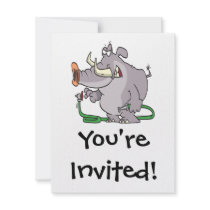 water hose elephant cartoon invitations