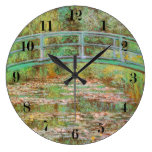 Water Lilies and Japanese Bridge Monet Fine Art Large Clock