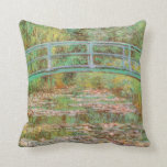 Water Lilies and Japanese Bridge Monet Fine Art Throw Pillow