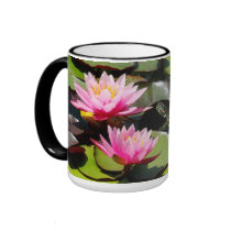 Water Lilies and Turtle Mug by farmer77 Water Lilies and Turtle Mug