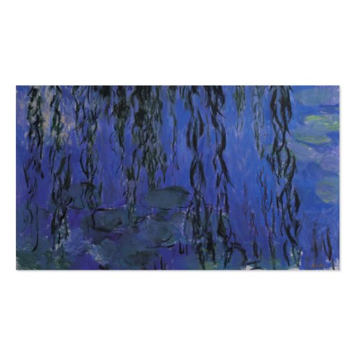 Water Lilies and Weeping Willow Branches -  Monet Business Card (front side)