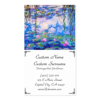 Water Lilies Claude Monet Business Card Templates