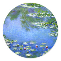 Water Lilies, Claude Monet Round Stickers