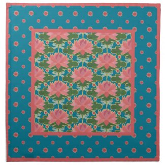 Water Lilies, Dragonflies: Set of Cloth Napkins