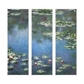 Water Lilies, Monet, Vintage Impressionism Flowers Gallery Wrap Canvas