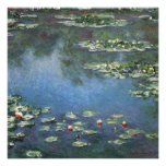 Water Lilies, Monet, Vintage Impressionism Flowers Personalized Invitations