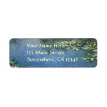 Water Lilies, Monet, Vintage Impressionism Flowers Return Address Label