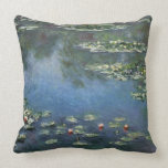Water Lilies, Monet, Vintage Impressionism Flowers Pillow