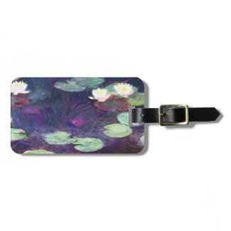 Water Lilies, Pink, 1897-99 Claude Monet cool, old Luggage Tag