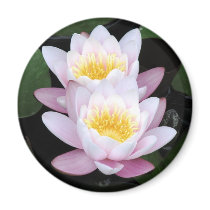 Water Lilies Round Magnet