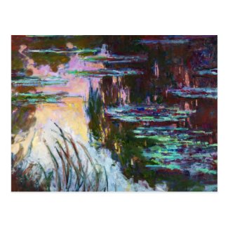 Water Lilies, Setting Sun Claude Monet Post Card