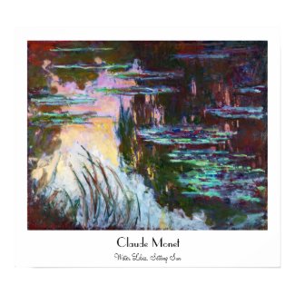 Water Lilies, Setting Sun Claude Monet Print