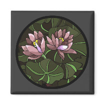Water Lillies Fridge Magnet