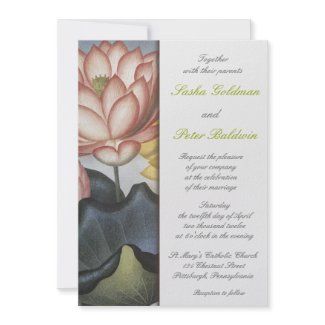 Water Lilly Floral Wedding Invitation
