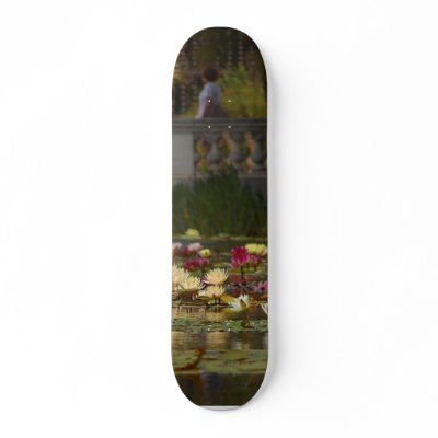 Water Lilly Lillies Flowers Skate Board by lifesphere
