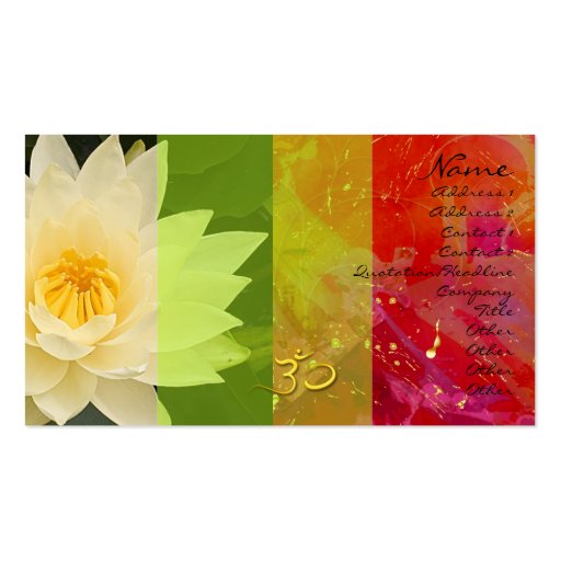Water lilly, om Business card, urbanized (front side)