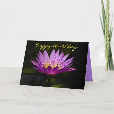 Water Lily Birthday Card