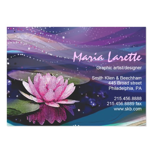 Water Lily Business Card Art designer (front side)