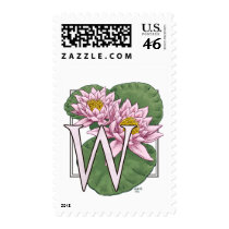 Water Lily Flower Monogram stamps