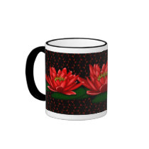Water Lily in Red Coffee/Tea mugs