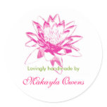 Water Lily Labels for Handmade Items stickers