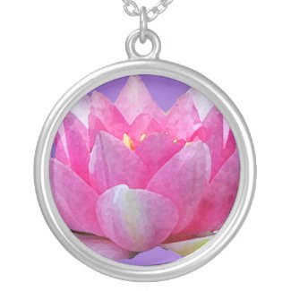 Water Lily Lotus Personalized Necklace