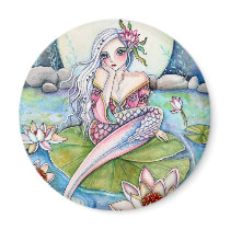 Water Lily Mermaid - Magnet by cckuik Water Lily Mermaid - Magnet