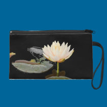 Water Lily on Black bagettes bags