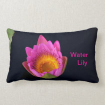 Water Lily Pillow in Hot Pink and Black pillows