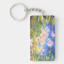 Water Lily Pond Claude Monet Rectangular Acrylic Keychain