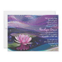 Water Lily Pond Jewish Baby Naming Invitation