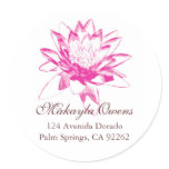 Water Lily Round Address Labels stickers