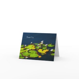 Water Lily Thank You Note Card