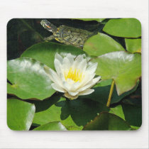 Water Lily & Turtle Mousepad by farmer77 Water Lily & Turtle Mousepad