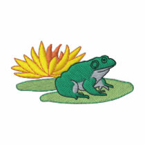 Water Lily with frog embroidered shirts by ZazzleEmbroidery Water Lily with frog embroidered shirts