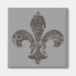 Water Meter Lid Fleur De Lis, Fridge Magnets
