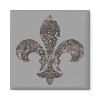 Water Meter Lid Fleur De Lis, magnet