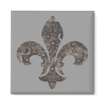 Water Meter Lid Fleur De Lis, magnets by figstreetstudio Water Meter Lid Fleur De Lis, magnets