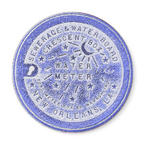Water Meter Lid in Blue magnets by figstreetstudio Water Meter Lid in Blue magnets