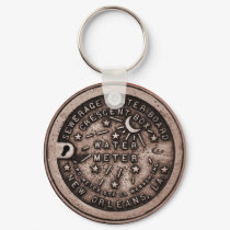 Water Meter Lid keychains by figstreetstudio Water Meter Lid keychains
