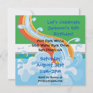Water Park Pool Party Invitation
