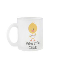 Water Polo Chick Frosted Glass Mug