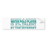 Water Polo Player 3% Talent Bumper Sticker