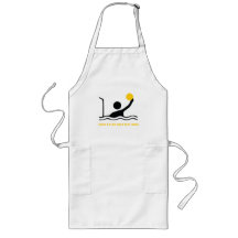 Water polo player black silhouette custom aprons