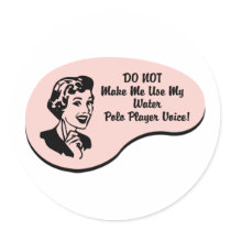Water Polo Player Voice Round Sticker
