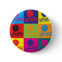 Water Polo Pop Art buttons by sciencewillprevail Water Polo Pop Art buttons