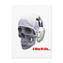 water-polo-skull post card