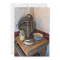 Water Pump in Kitchen Custom Invites